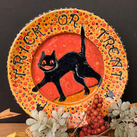 Mini Plate Black Cat