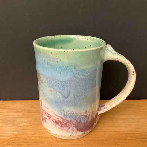 Mug with Bands of Celadon, Blue and Purple