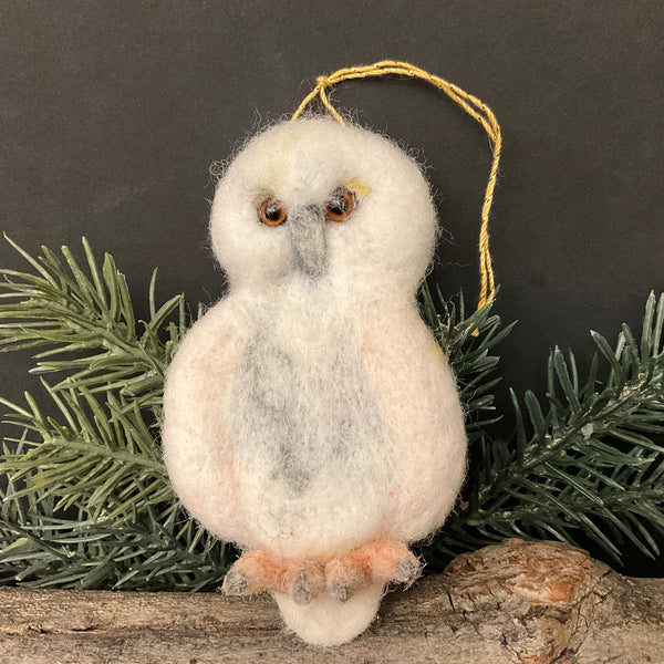 Snowy Owl  Needlefelted Ornament