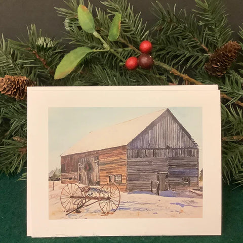 “Barn with Old Hay Rake” pack of 3 notecards