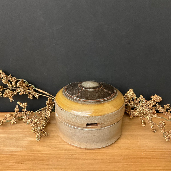 Beige, Grey & Brown Stoneware Spice Shaker