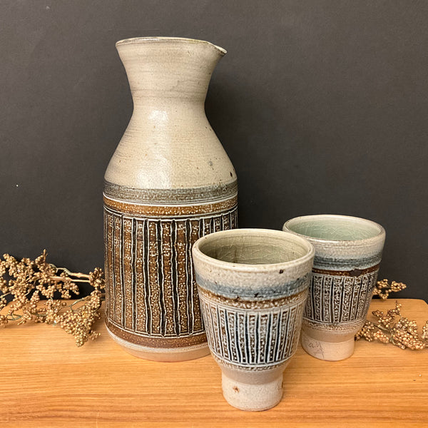 Stoneware Sake set - 3 pieces