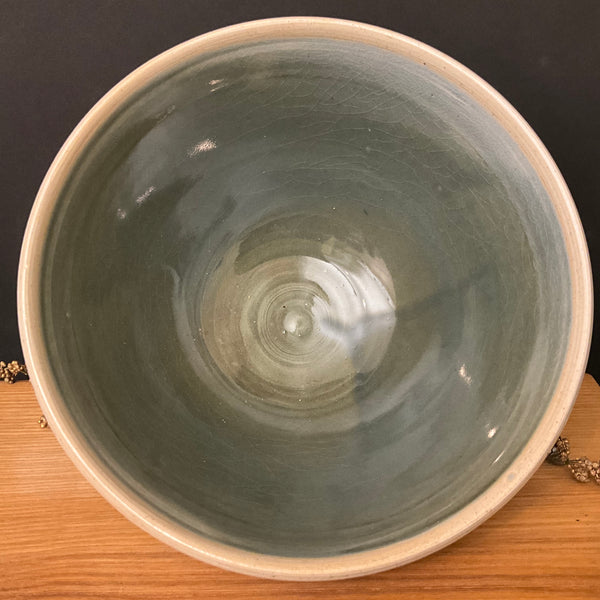 Cream & Brown Medium Salt Glazed Bowl