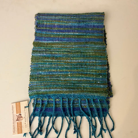 "Nora" Wool Scarf in Blues