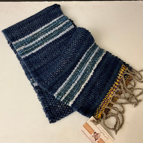 "Ella" Wool Scarf in Blues