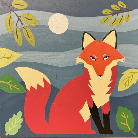 Barn Quilt Fox 1’ x 1’