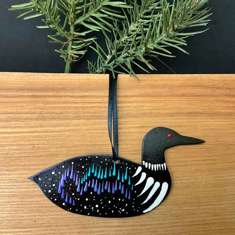 Northern Lights Loon Ornament