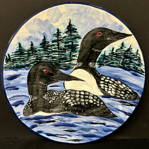 Blue Plate with Loons