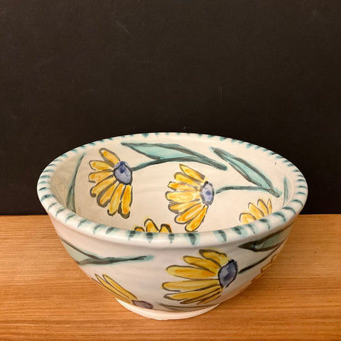 Small White Bowl with Yellow Flowers