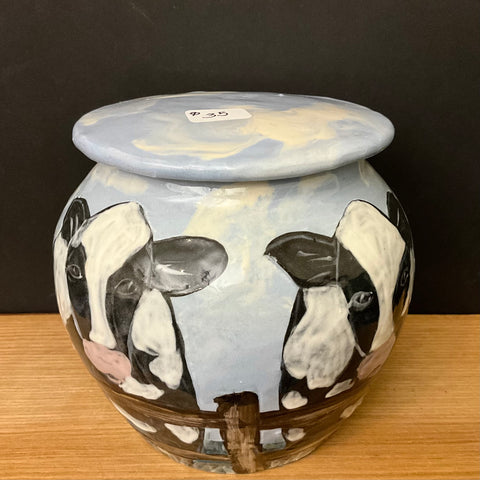 Large Ginger Jar with Holsteins