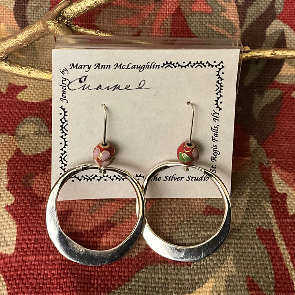 “Jill’s Earrings” with Enamel Bead