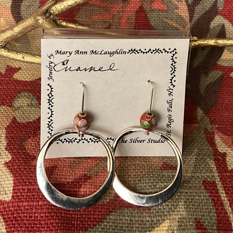 “Jill’s Earrings” with Enamel Bead