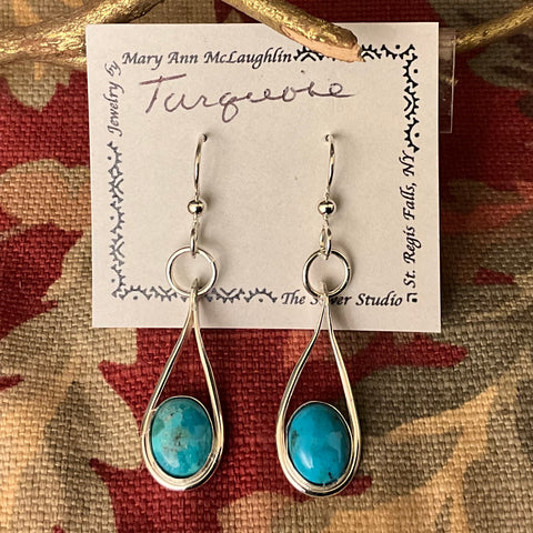 Small Teardrop Earring with Turquoise