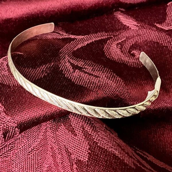 Silver Bracelet Matte Braid Pattern