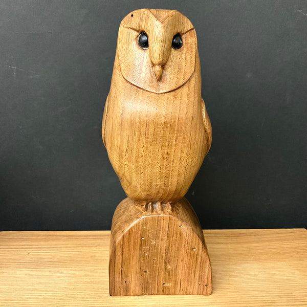 Hand Carved Owl on Carved Base