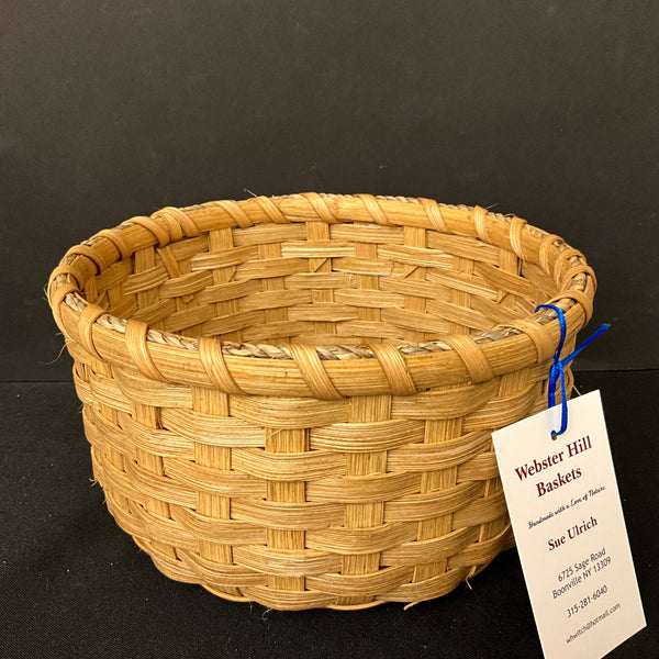 Round Basket with Wood Base