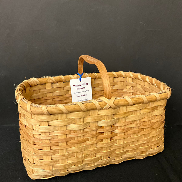 Deep Basket with Short Wood Handle