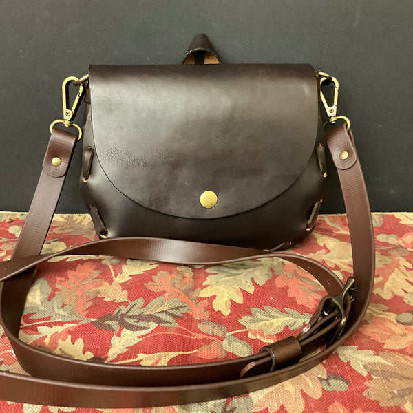 Dark Brown Crossbody Bag with Adjustable Strap