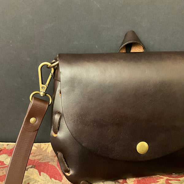 Dark Brown Crossbody Bag with Adjustable Strap