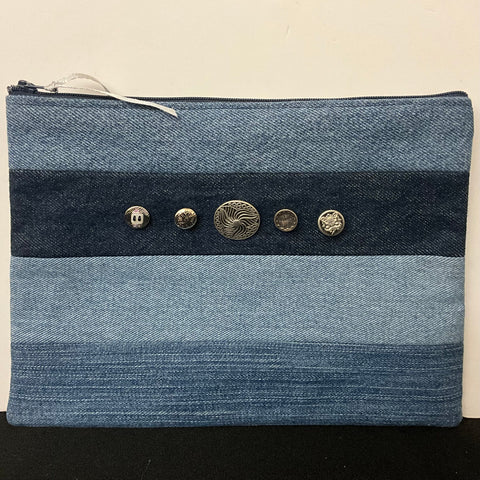 Jewelry Bag in Denim with Buttons