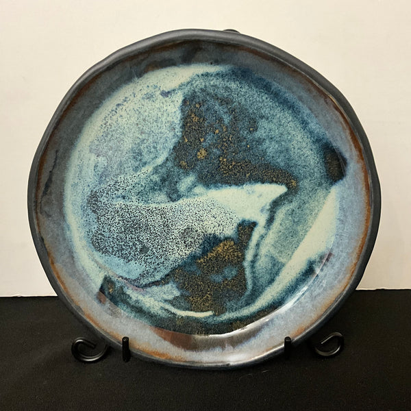 Blue Abstract Glazed Plate