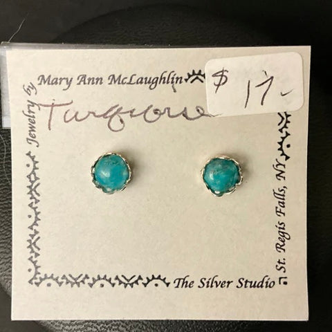 6mm Post Earrings Turquoise