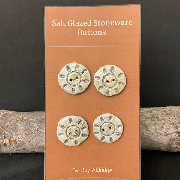 4 Buttons - Grey Sunbursts