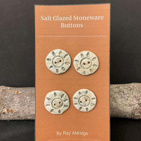 4 Buttons - Grey Sunbursts