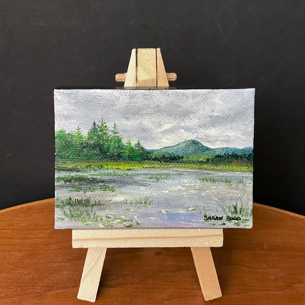 “Heron Marsh at the VIC" miniature acrylic on canvas