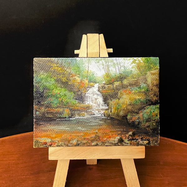 “Waterfall" miniature acrylic on canvas