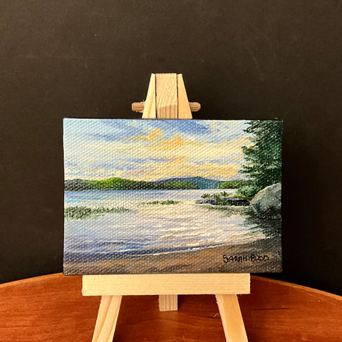 “Lake Lila" miniature acrylic on canvas