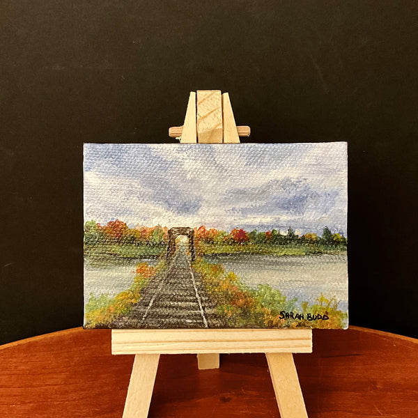 “Railway at Tupper Lake" miniature acrylic on canvas