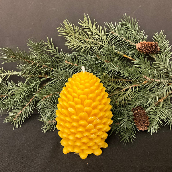 Large Beeswax Pinecone candle