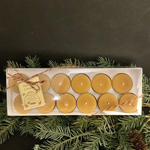 Beeswax Tealight candles - set of 12