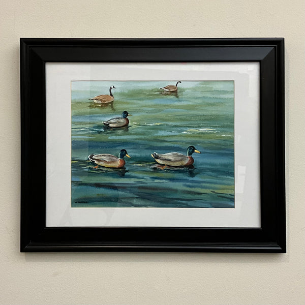 “Waterfowl on the St. Lawrence River” Original Framed Watercolor