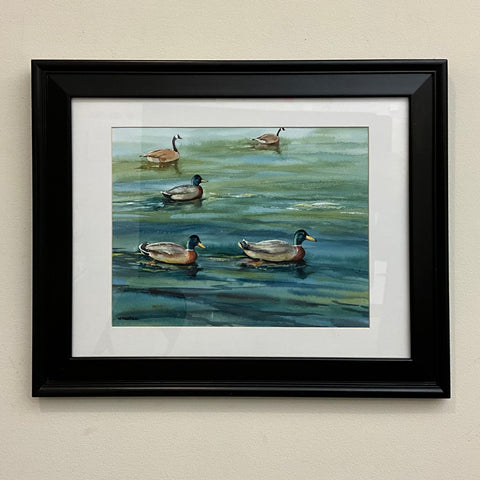 “Waterfowl on the St. Lawrence River” Original Framed Watercolor