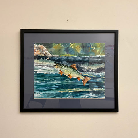 “Chasing Mayflies” Original Framed Watercolor