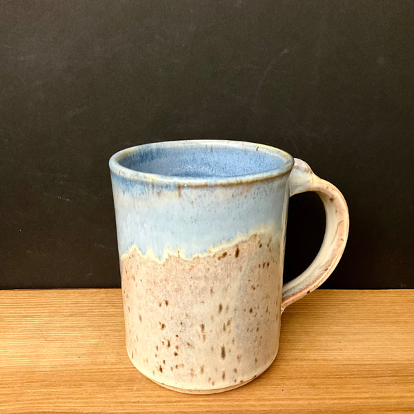 Slender Mug Sand with Blue Rim