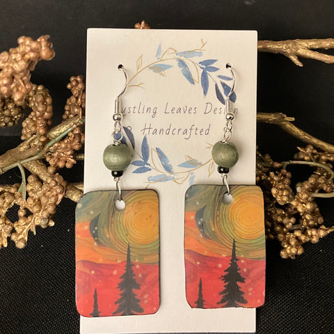 Twilight Trees Square Earrings