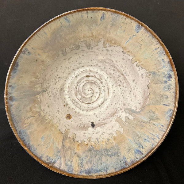 Deep Serving Bowl in Blue with Pale Interior