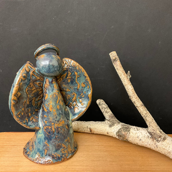 Folk Angel Deep Teal Glaze