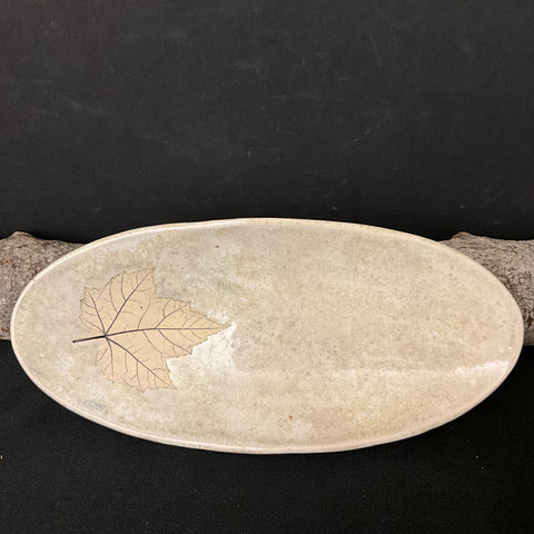 Spoon Rest Maple Leaves Micropearl Glaze