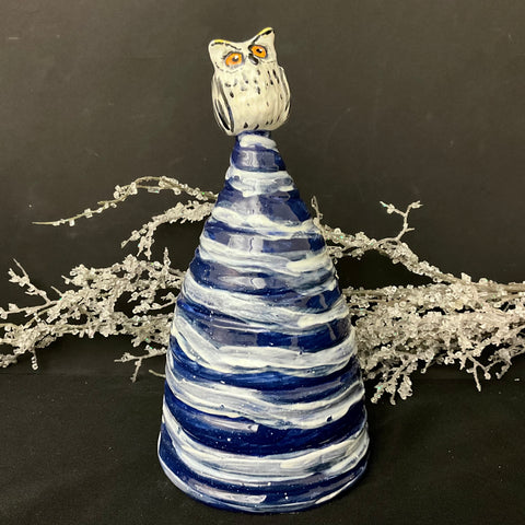 Large Ceramic Tree Blues with Owl