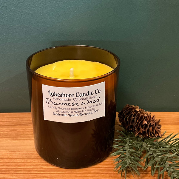 Burmese Wood Beeswax Candle 8oz