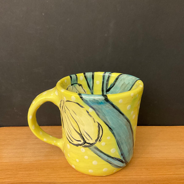 Petite Mug with Yellow Wash & Yellow Tulips