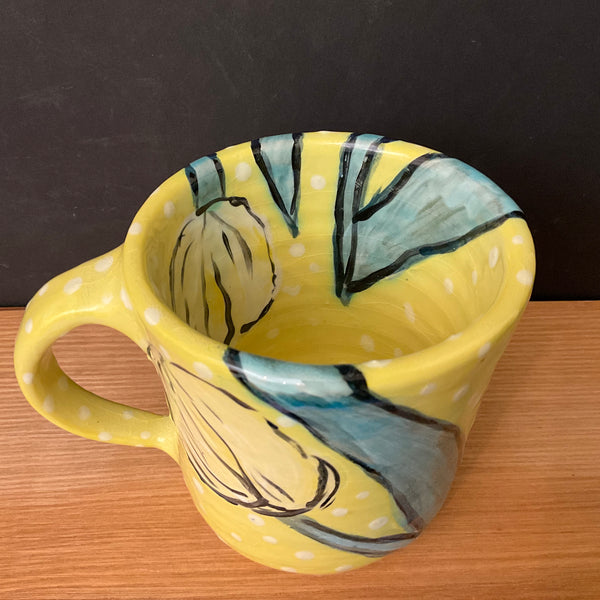 Petite Mug with Yellow Wash & Yellow Tulips