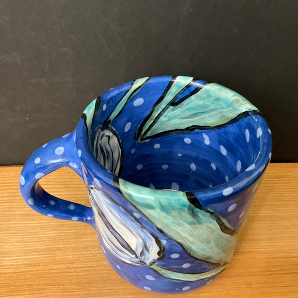 Petite Mug Brilliant Blue w Blue Tulips