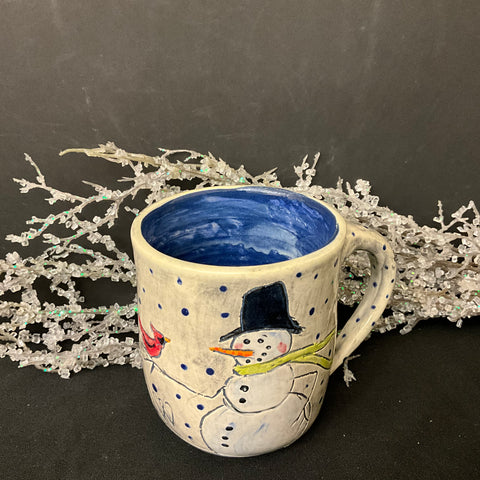 Carved Snowman with Scarf Mug