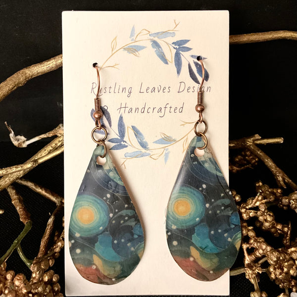 Starry Night Teardrops Earrings(Moon Landing)