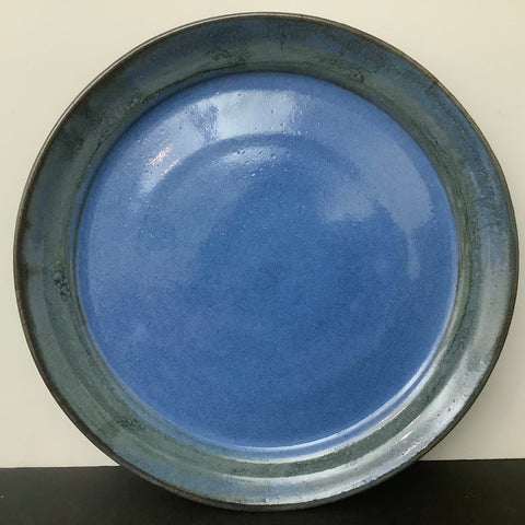 Plate Bright Blue with Blue/green Rim